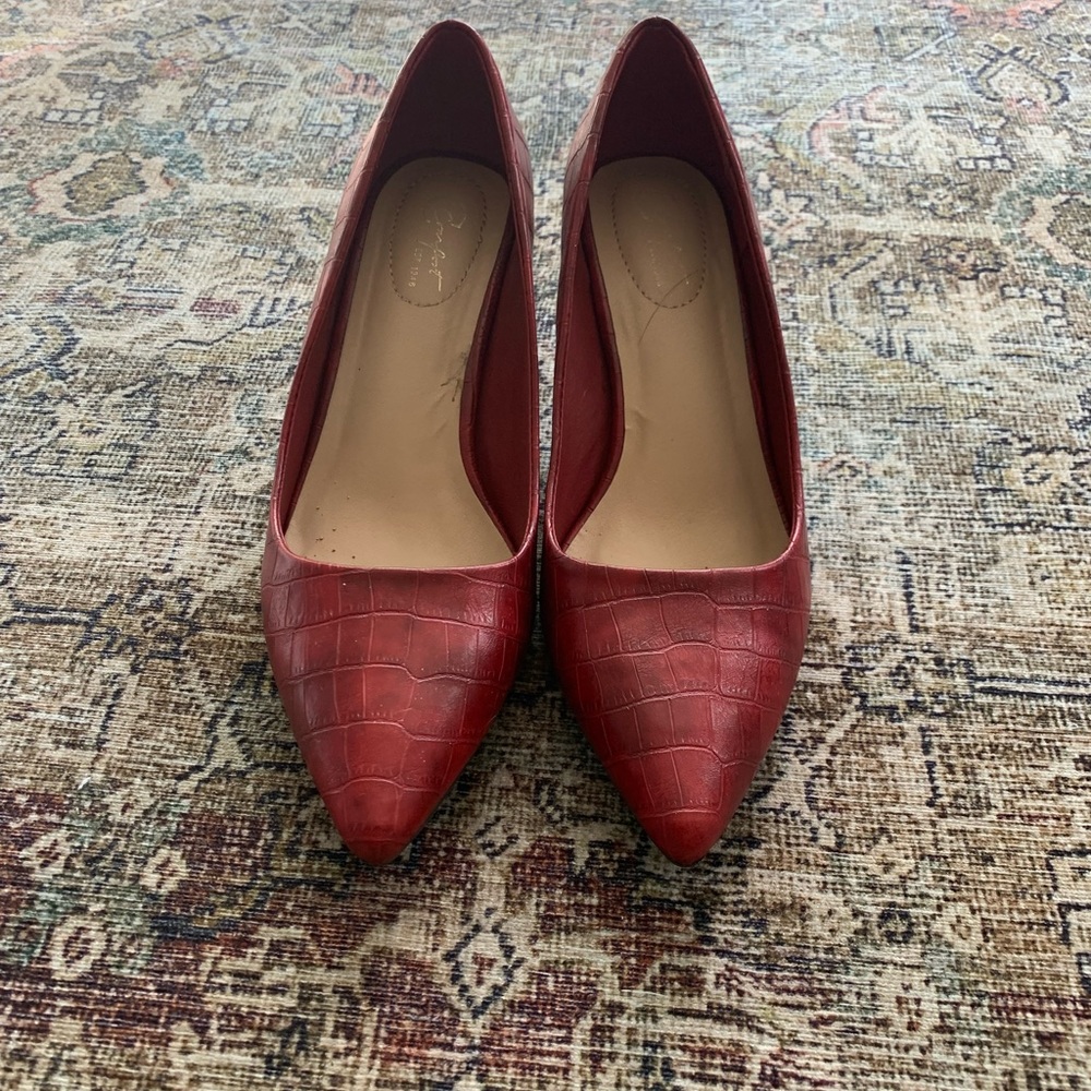Comfort Plus Red Croc Heels